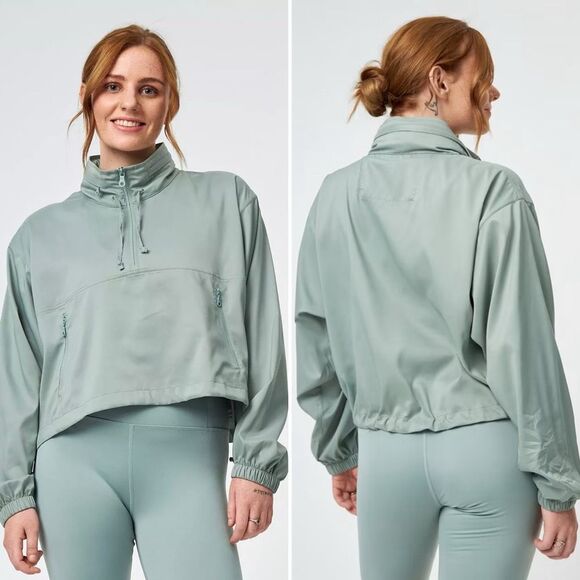 girlfriend collective Jackets & Blazers - Girlfriend Collective Hummingbird Half-Zip Windbreaker in Chinoiserie Size XL